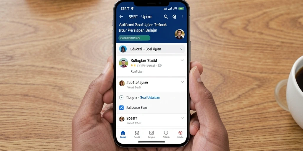 Tampilan antarmuka aplikasi 55RT untuk soal ujian.