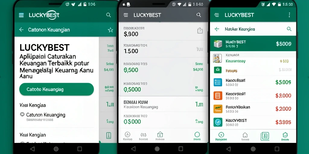Tampilan antarmuka sederhana LUCKYBEST untuk manajemen Catatan Keuangan.