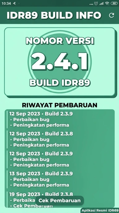 Riwayat Versi Aplikasi idr89 untuk Pengguna Android